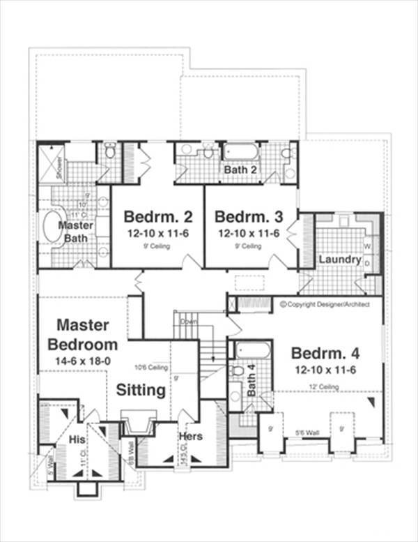 Second Floor image of BRISTOL IV House Plan